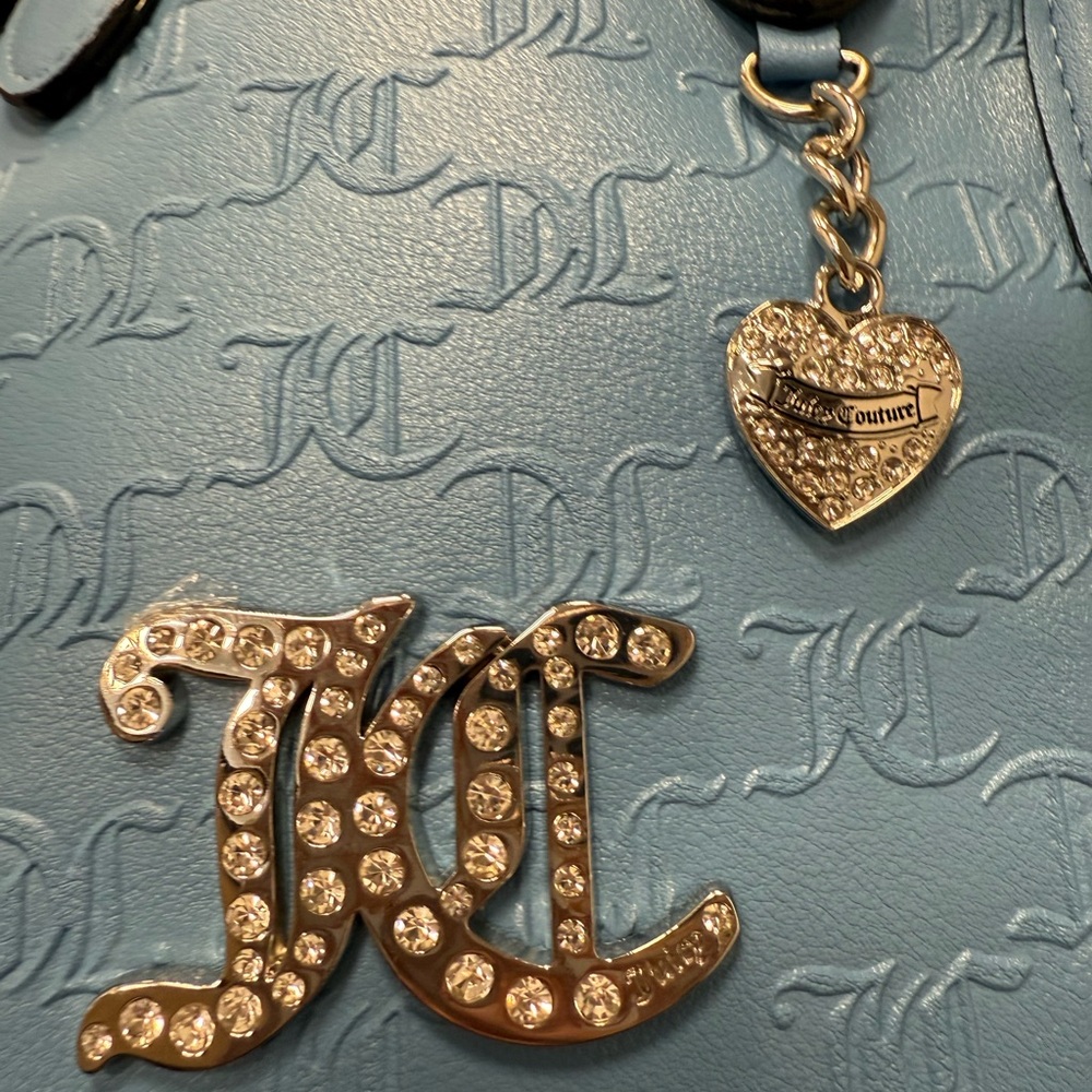 Juicy Couture NWT Beautiful Blue & Silver Crossbody Wallet & Bag Set (P168) - Picture 8 of 12